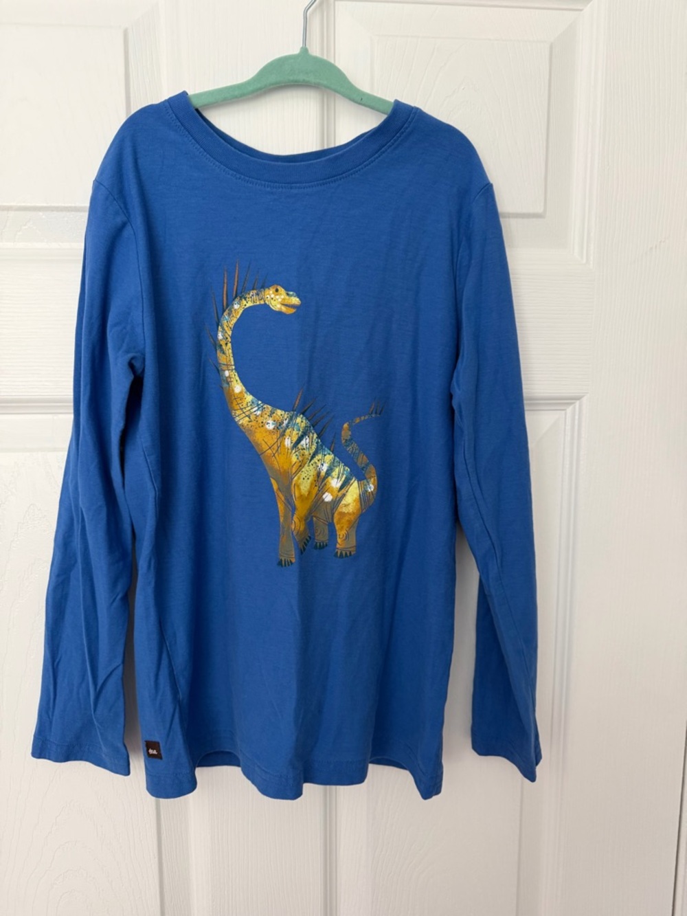 Tea Collection Royal Blue Long-Sleeve Tee with Yellow Dinosaur